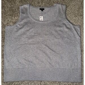NWT TALBOTS Plus Petite 2XP Silver Shimmer Career Sweater Vest Sleeveless Top